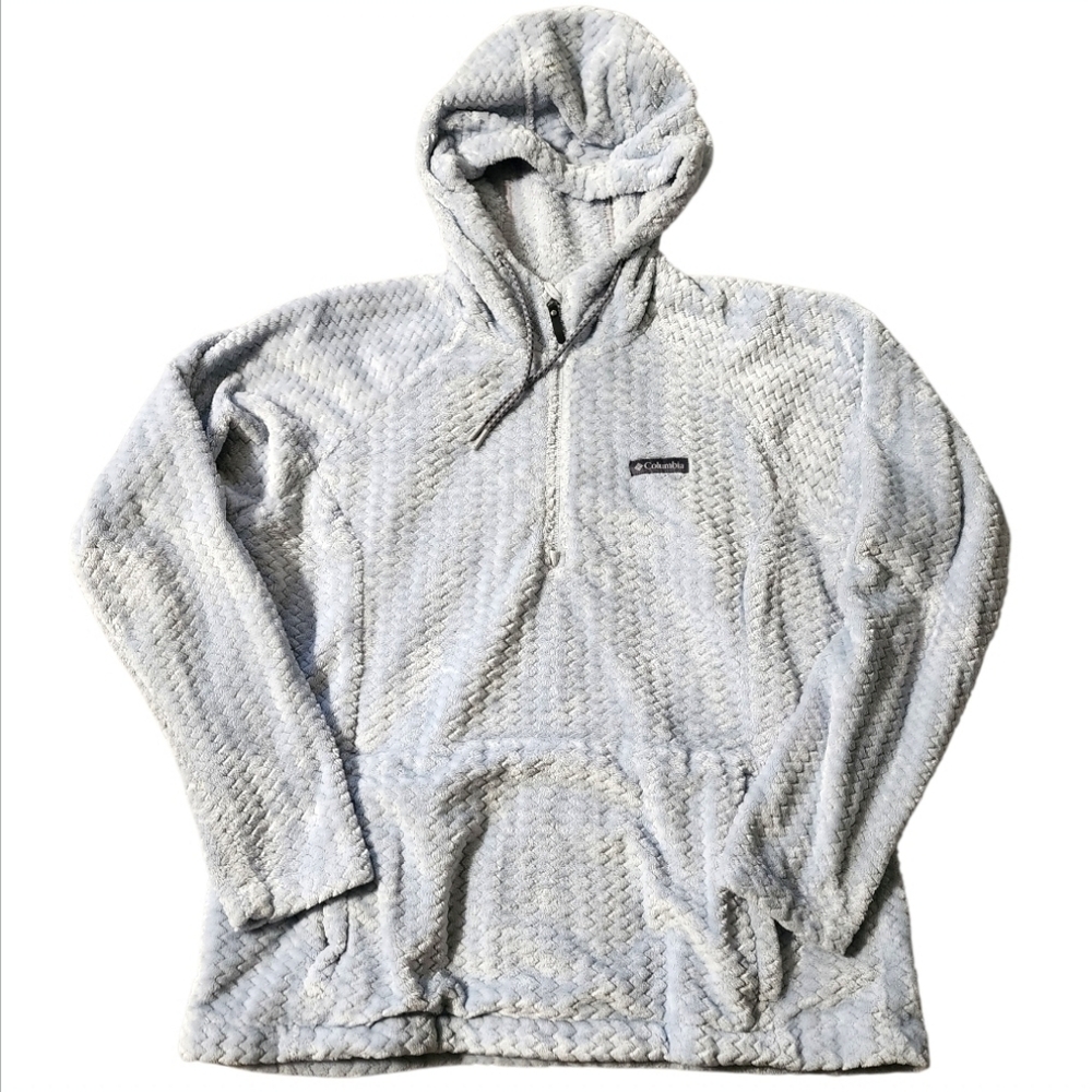 Columbia Jacket Womens XL Light Blue Fire Side Sherpa Fleece 1/4 Zip Pullover